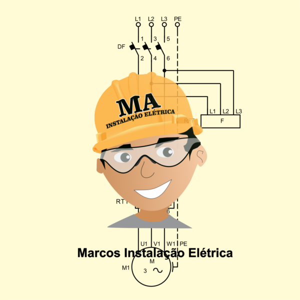 PARTIDA DE BOMBA TRIFÁSICA MANUAL E AUTOMÁTICO RELÉ DE NÍVEL INFERIOR E POR CHAVE BOIA SUPERIOR - CIRCUITO DE COMANDO 220V MONOFÁSICO - Image 2